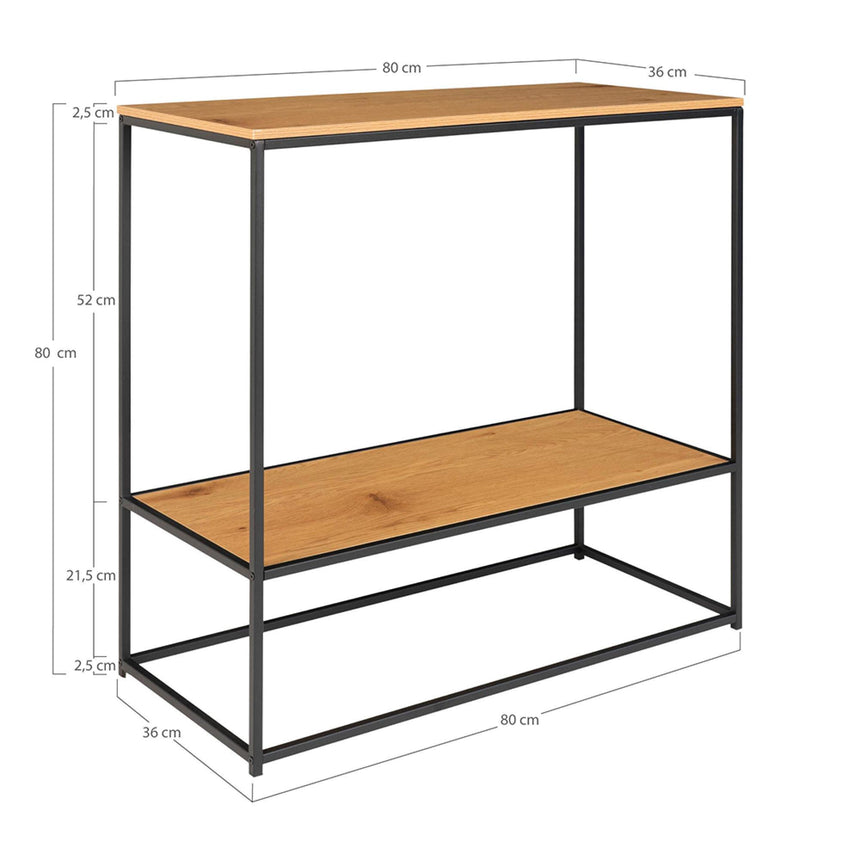 Vita Natural Wood Console Table with Shelf-4