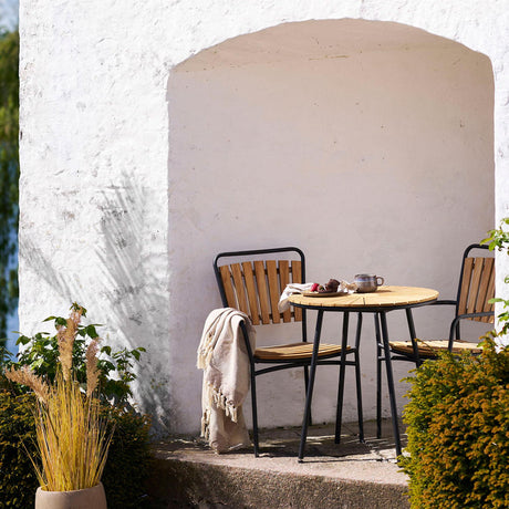 Cleveland Teak Wood Round Garden Side Table-2