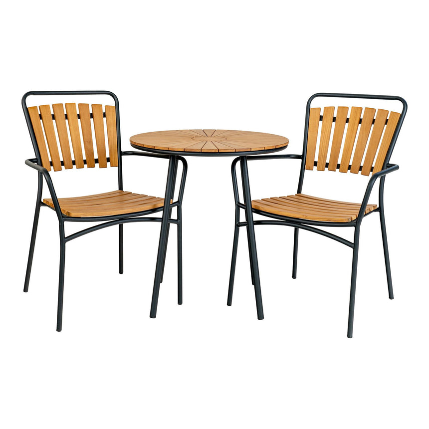 Cleveland Teak Wood Round Garden Side Table-5
