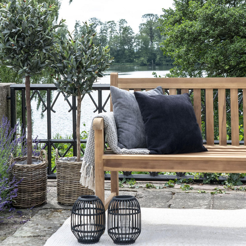 Keota Natural Teak Wood Garden Bench with Back-3