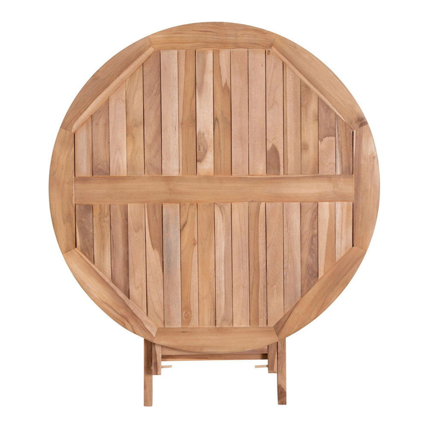 Oviedo Teak Wood 2 Seater Round Garden Dining Table - 100cm-5