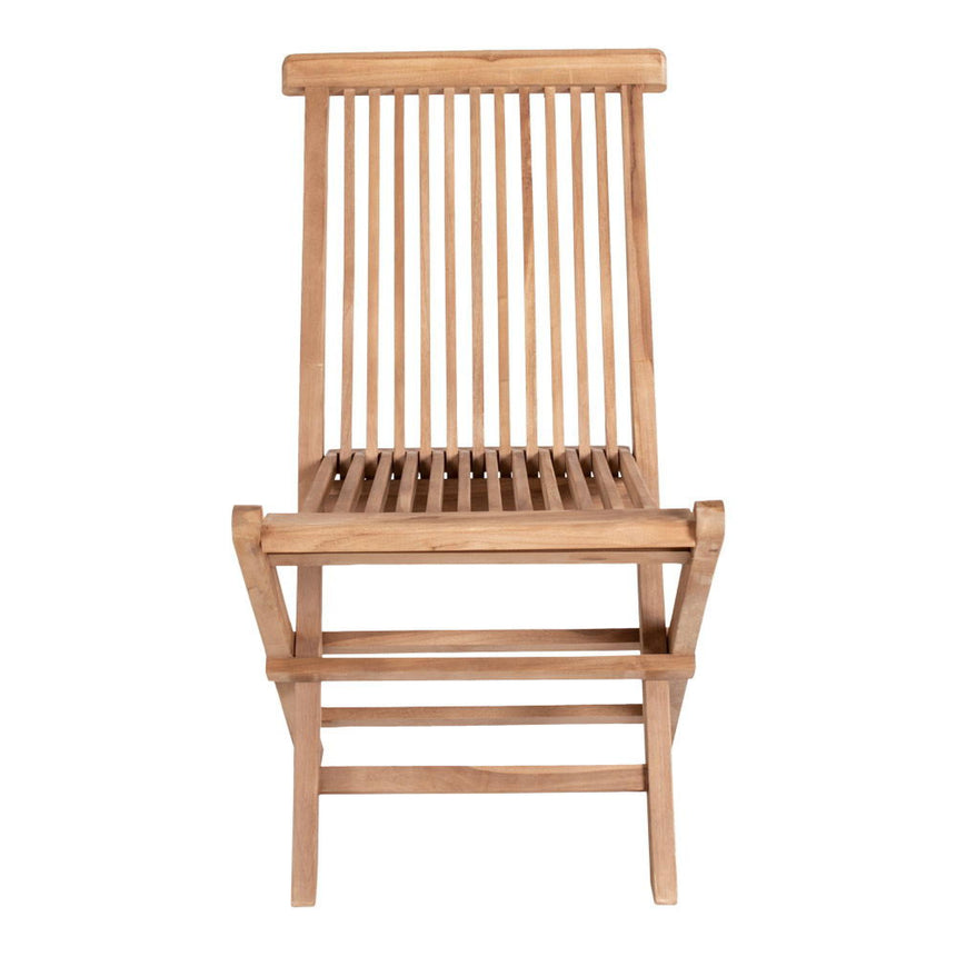 2 x Toledo Natural Teak Wood Slatted Garden Dining Chair-4
