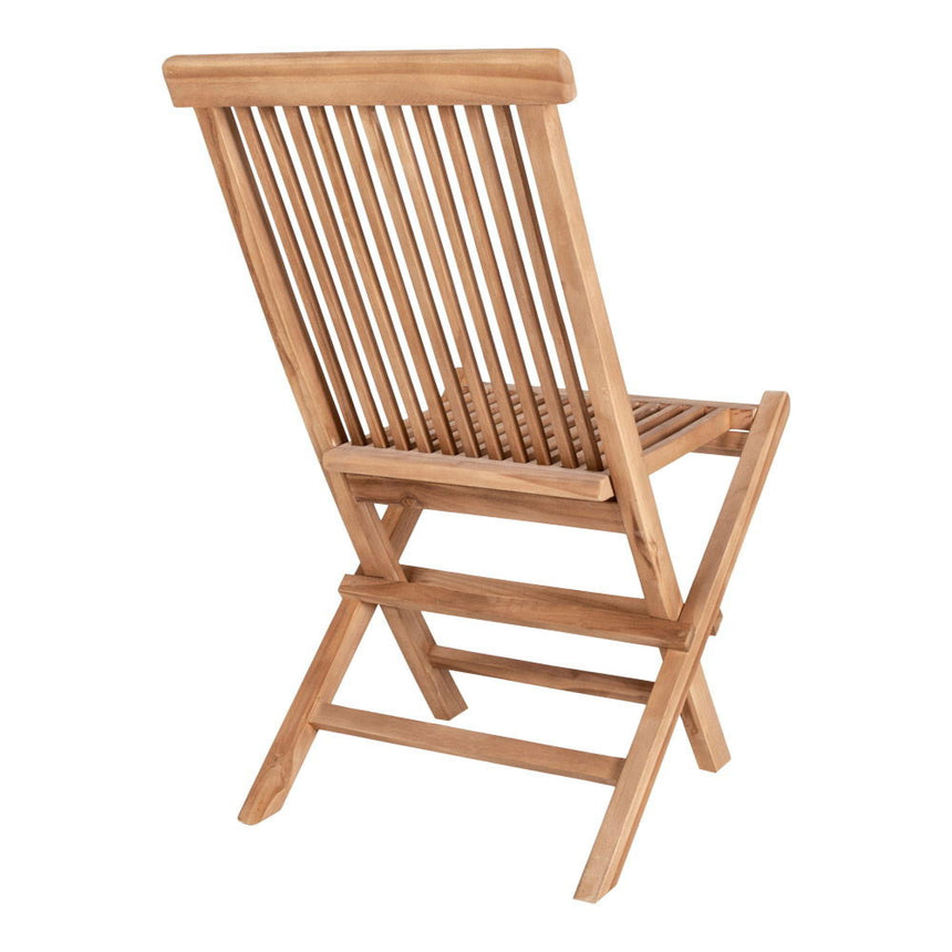 2 x Toledo Natural Teak Wood Slatted Garden Dining Chair-6