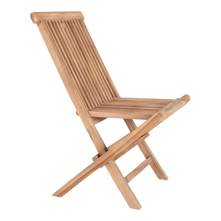 2 x Toledo Natural Teak Wood Slatted Garden Dining Chair-7