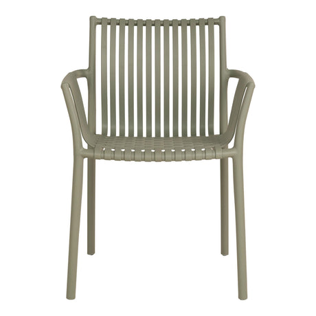 4 x Tulsa Green Slatted Garden Chair -2
