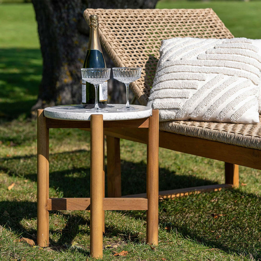 Derby Natural Teak Wood Garden Sun Lounger-3