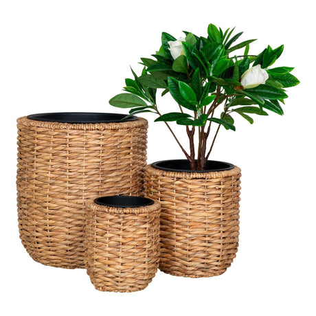 Hanoi Natural Waterhyacinth Set of 3 Planters-2