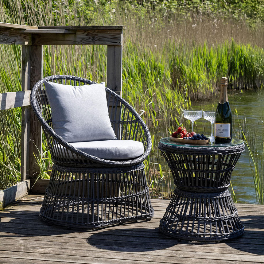 Natal Grey Metal Rattan Lounge Set-2