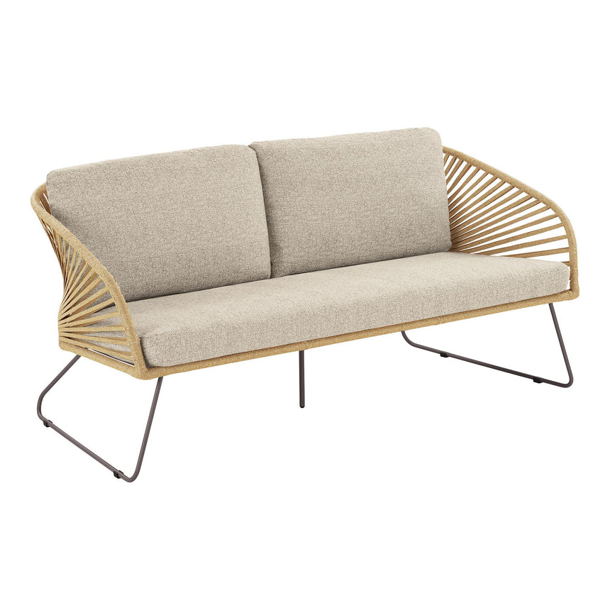 Novella Beige Fabric 4 Seater Round Garden Lounge Set-5