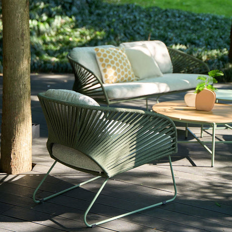 Novella Grey Fabric 4 Seater Round Garden Lounge Set-2