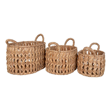 Balerma Natural Waterhyacinth Set of 3 Baskets-2