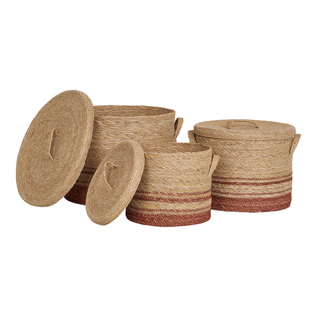 Budoni Natural Seagrass Basket - Set of 3 -2