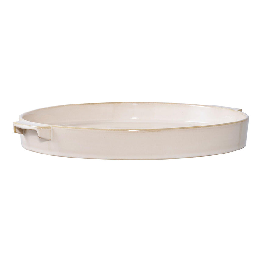 Ceramic White Round Tray-3