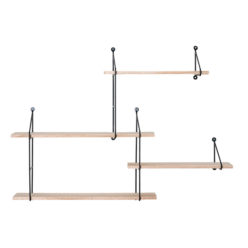 Harlem Wood Shelf - Comes in Natural Black and Green Options-2