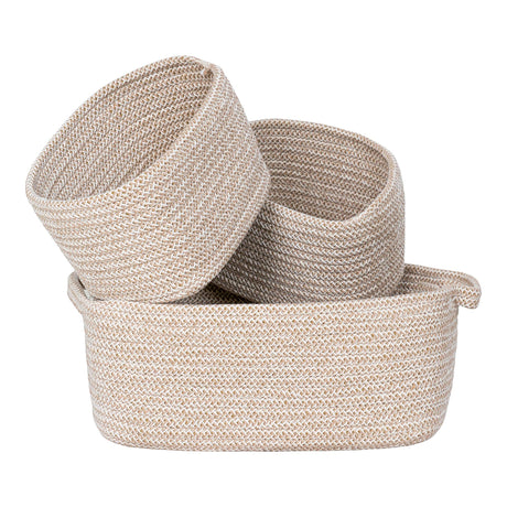 Mora Beige Fabric Basket (Set of 3)-2