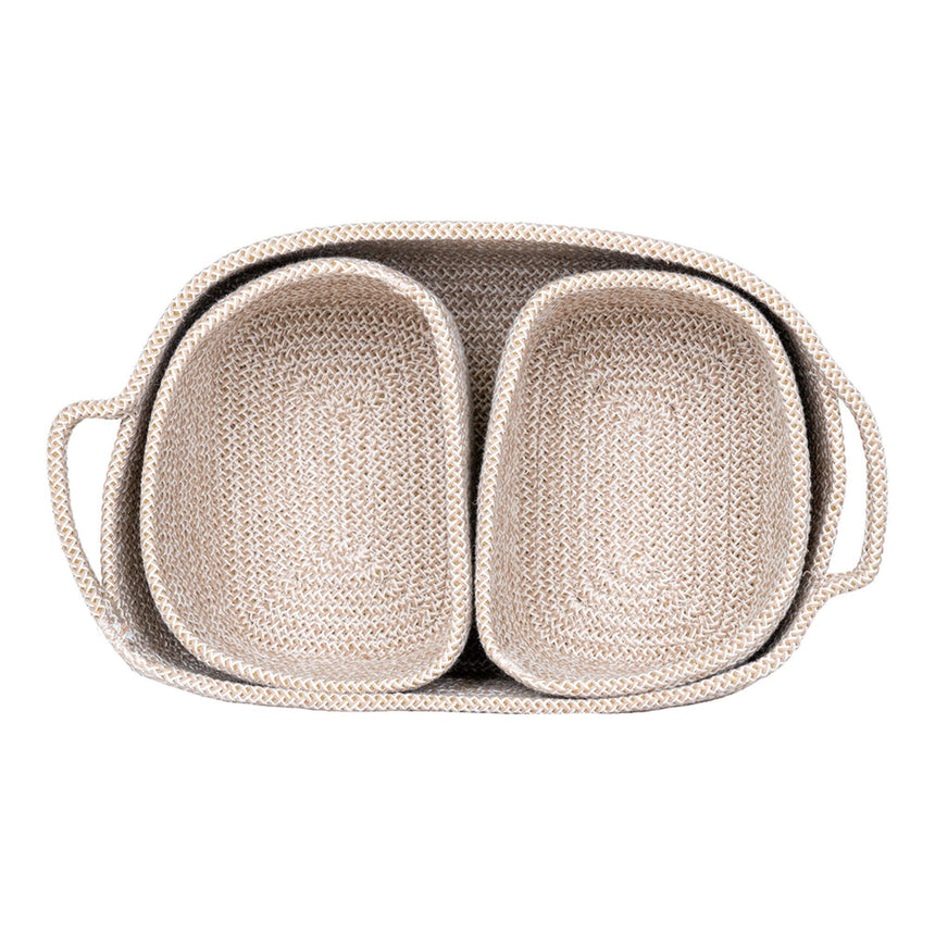 Mora Beige Fabric Basket (Set of 3)-3