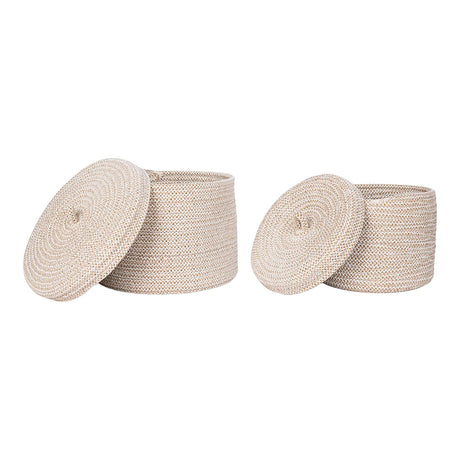 Sebal Beige Cotton Basket (Set of 2)-2