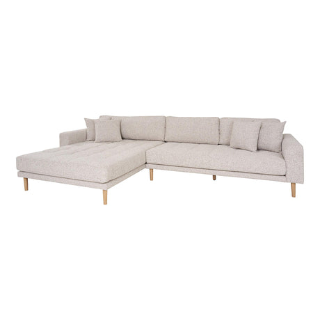 Lido Beige Fabric Lounge Sofa - LHF-2