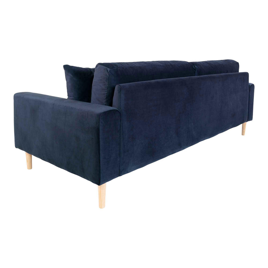 Lido Blue Velvet Fabric 3 Seater Sofa-4