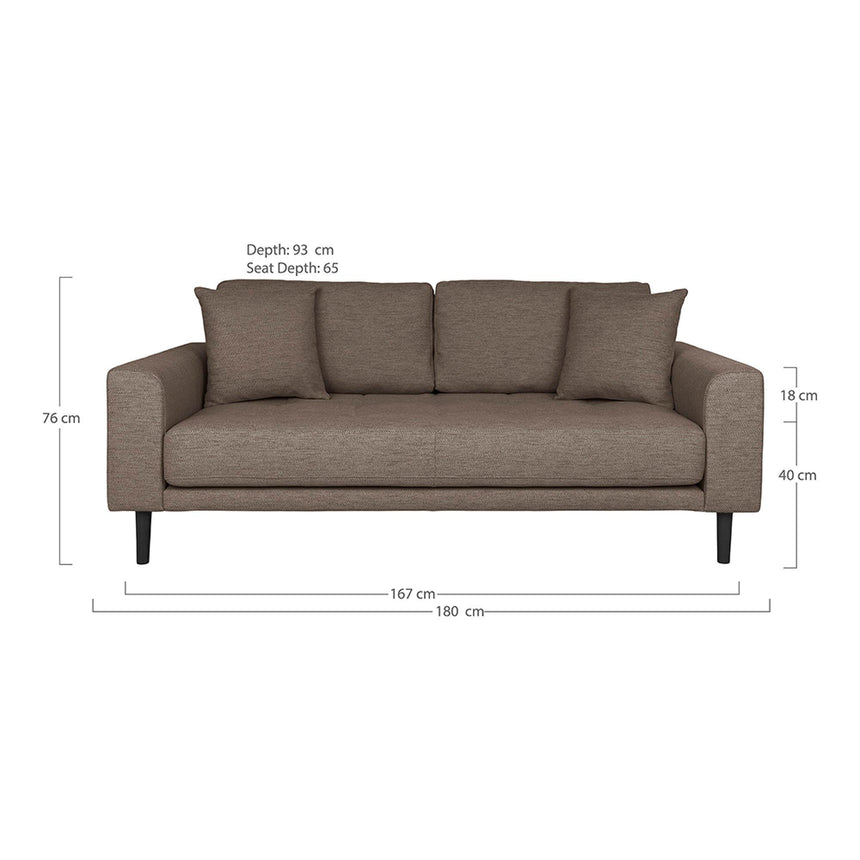Lido Brown Fabric 2.5 Seater Sofa-4