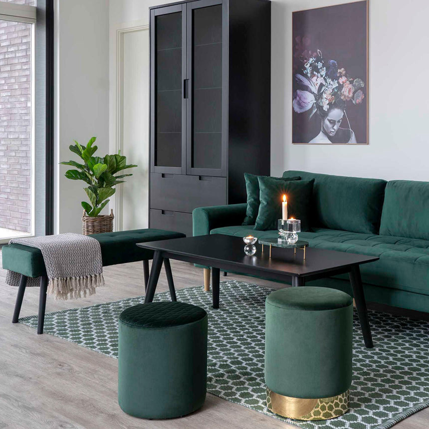 Lido Dark Green Fabric 2.5 Seater Sofa-5