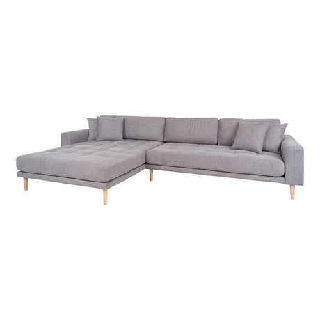 Lido Light Grey Fabric Left Hand Facing Lounge Sofa with Natural Legs-2