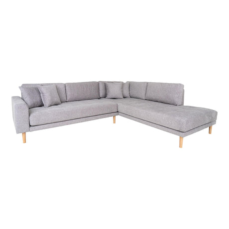 Lido Light Grey Fabric Right Hand Facing Corner Sofa Open End with Natural Legs-2
