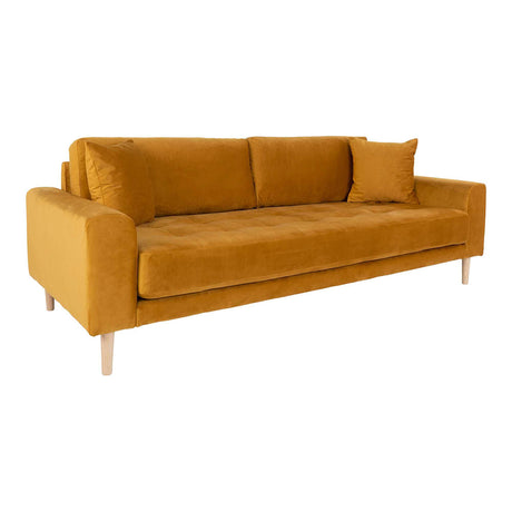 Lido Mustard Fabric 3 Seater Sofa-2