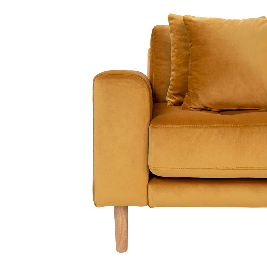 Lido Mustard Fabric Right Hand Facing Lounge Sofa with Natural Legs-4