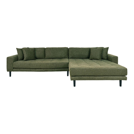 Lido Olive Green Fabric Fabric Right Hand Facing Lounge Sofa with Black Legs-2