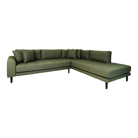 Lido Olive Green Fabric Right Hand Facing Corner Sofa Open End with Black Legs-2
