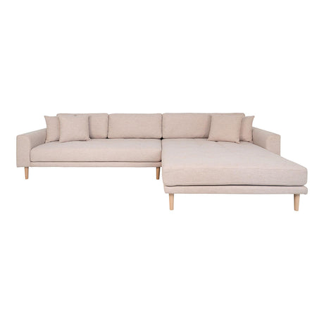 Lido Sand Fabric Right Hand Facing Lounge Sofa with Natural Legs-2