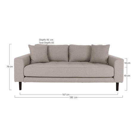Lido Stone Fabric 2.5 Seater Sofa-2