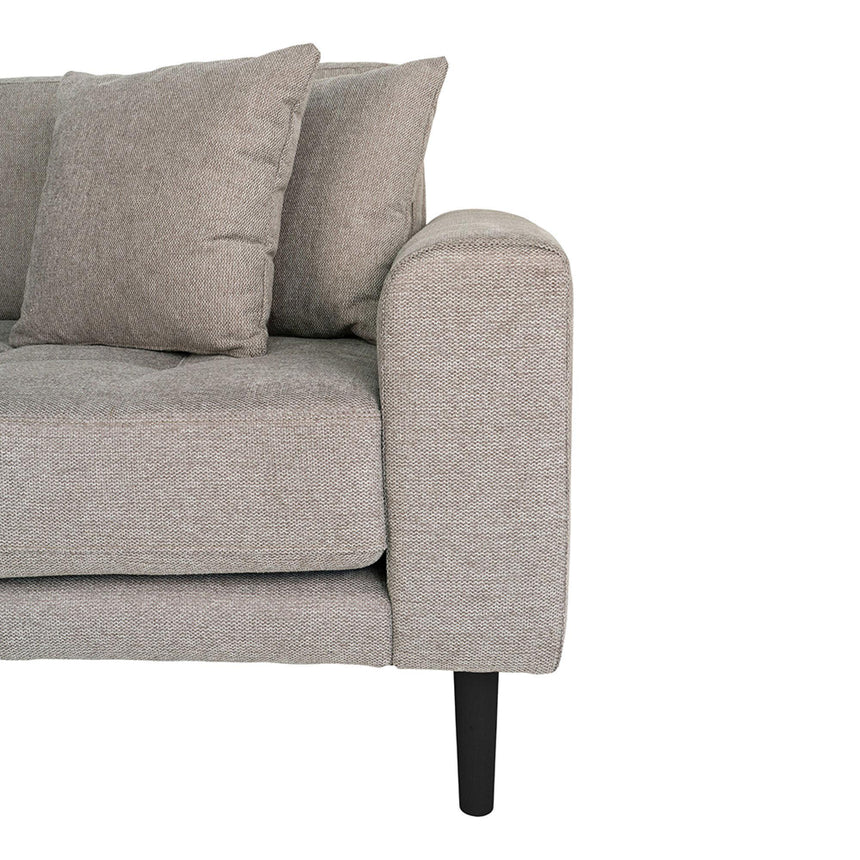 Lido Stone Fabric Left Hand Facing Lounge Sofa with Black Legs-3