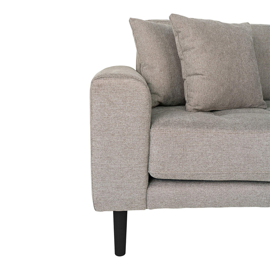 Lido Stone Fabric Right Hand Facing Lounge Sofa with Black Legs-4