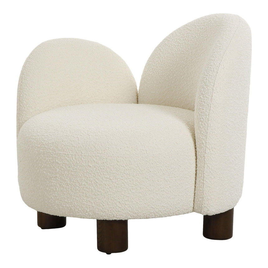 Honolulu White Boucle Fabric Left Hand Facing Lounge Chair-2