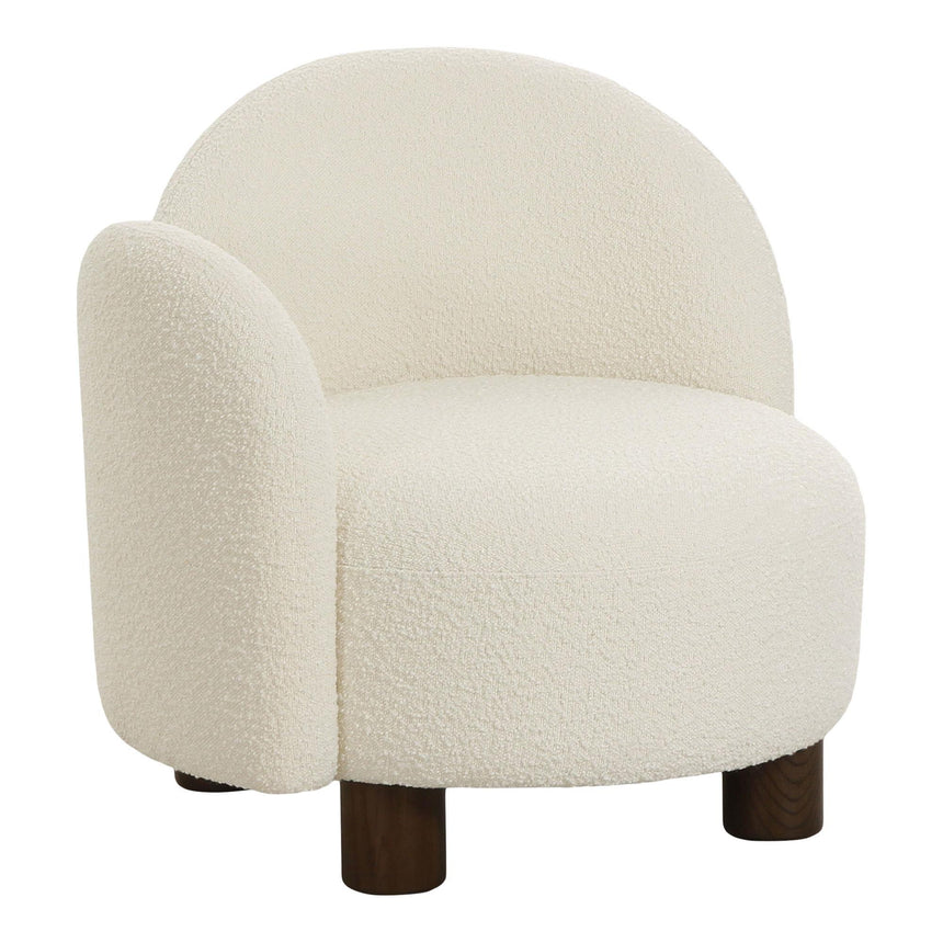 Honolulu White Boucle Fabric Left Hand Facing Lounge Chair-3