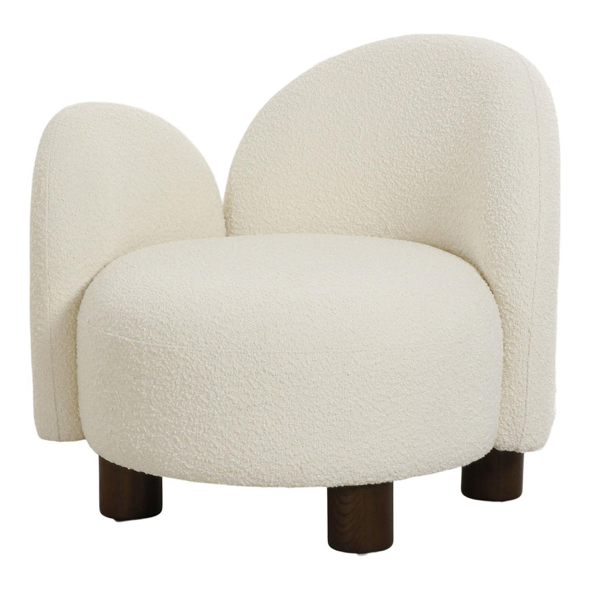 Honolulu White Boucle Fabric Left Hand Facing Lounge Chair-6