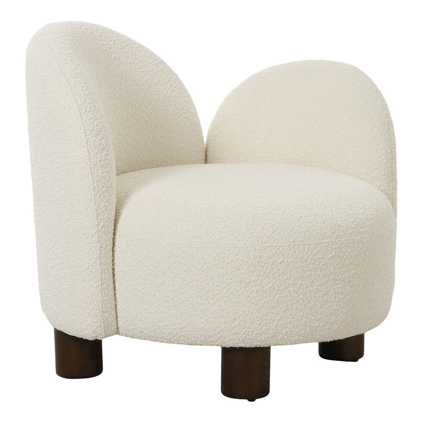 Honolulu White Boucle Fabric Right Hand Facing Lounge Chair-2
