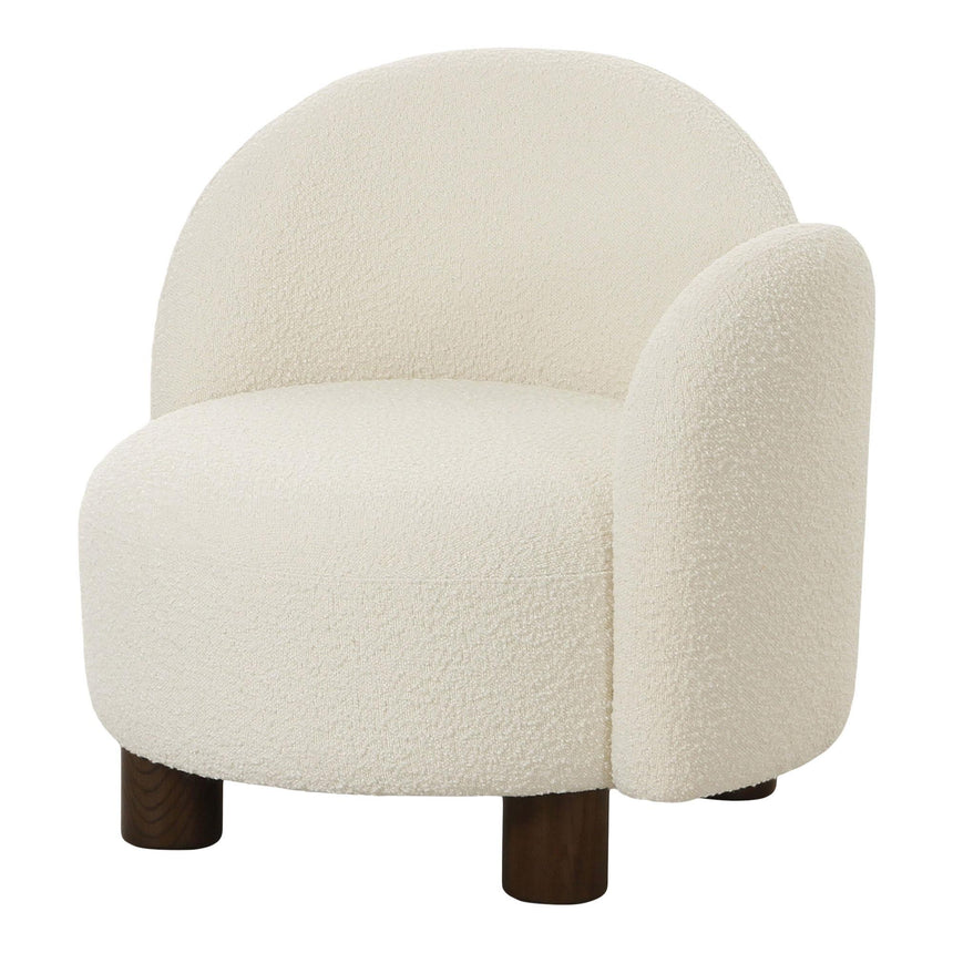 Honolulu White Boucle Fabric Right Hand Facing Lounge Chair-3