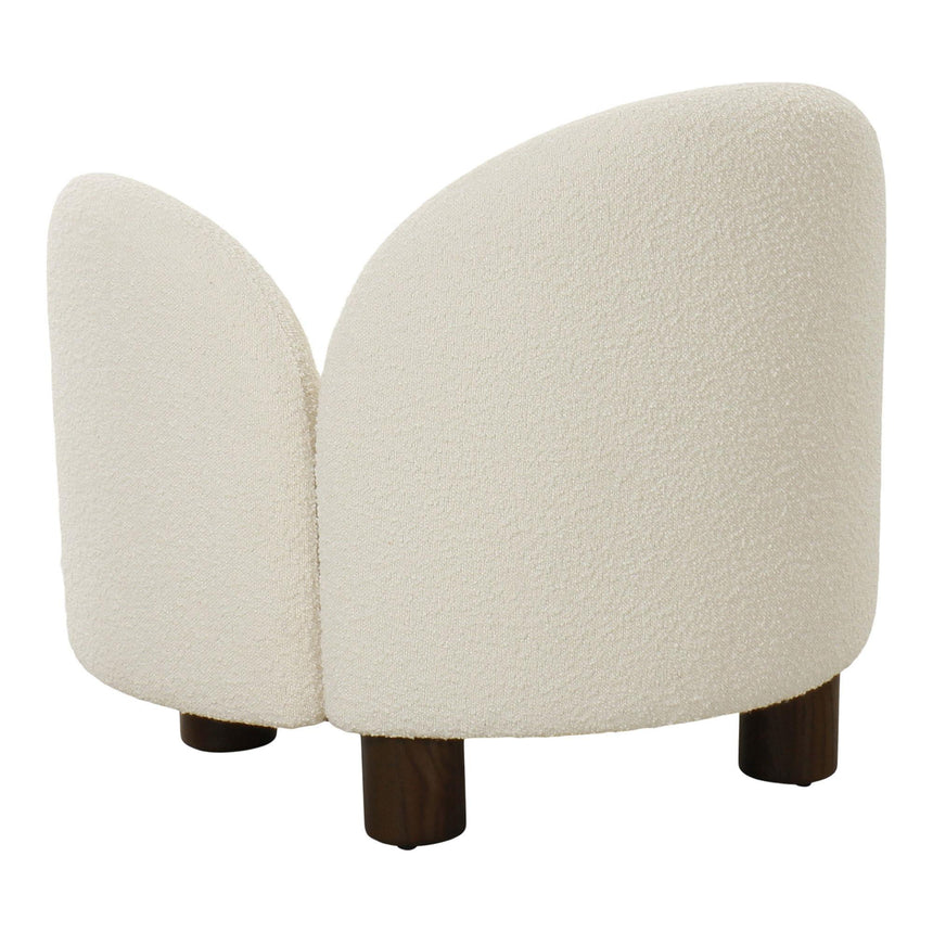 Honolulu White Boucle Fabric Right Hand Facing Lounge Chair-4