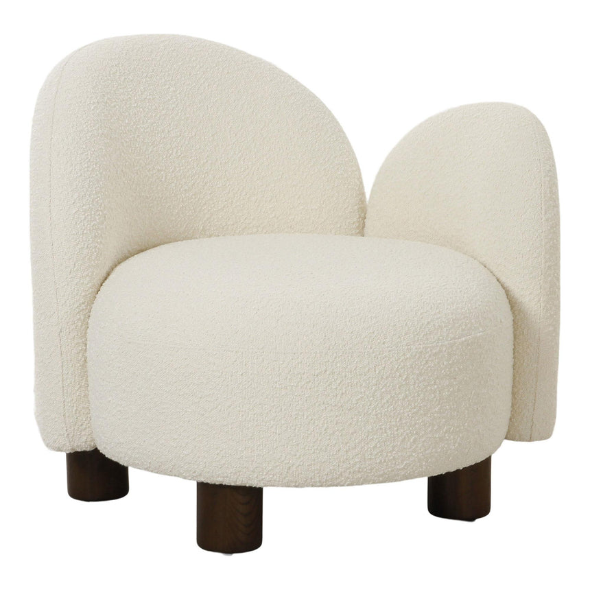 Honolulu White Boucle Fabric Right Hand Facing Lounge Chair-6