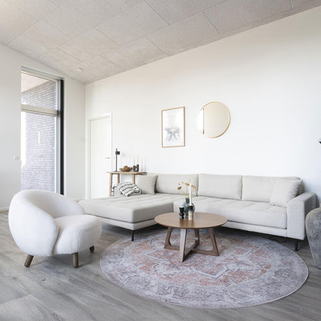 Savona White Fabric Lounge Chair-2