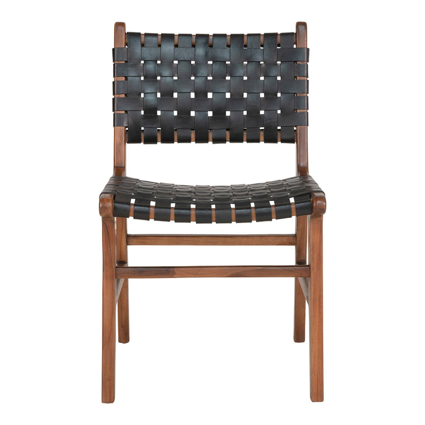 2 x Perugia Black Leather Dining Chair-2
