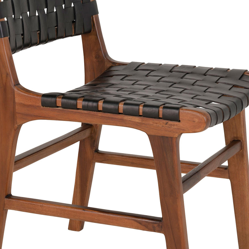 2 x Perugia Black Leather Dining Chair-5