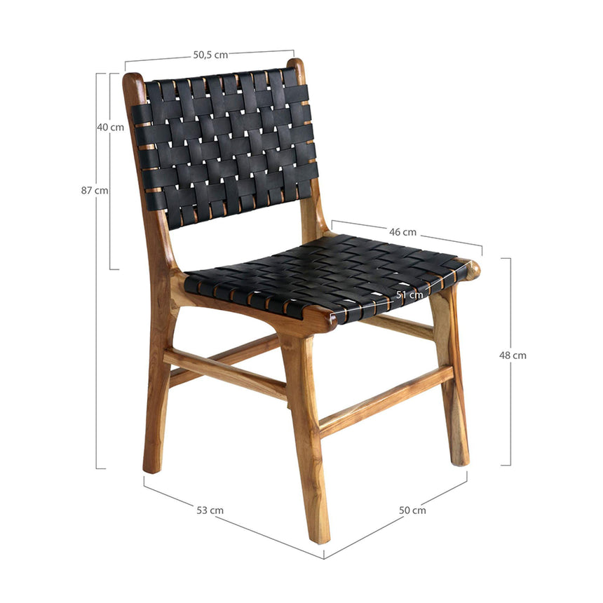 2 x Perugia Black Leather Dining Chair-7