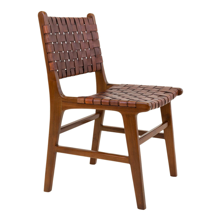 2 x Perugia Brown Leather Dining Chair-4