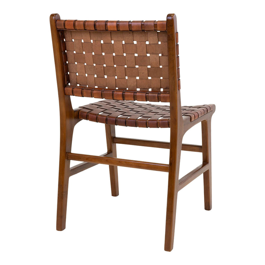 2 x Perugia Brown Leather Dining Chair-5