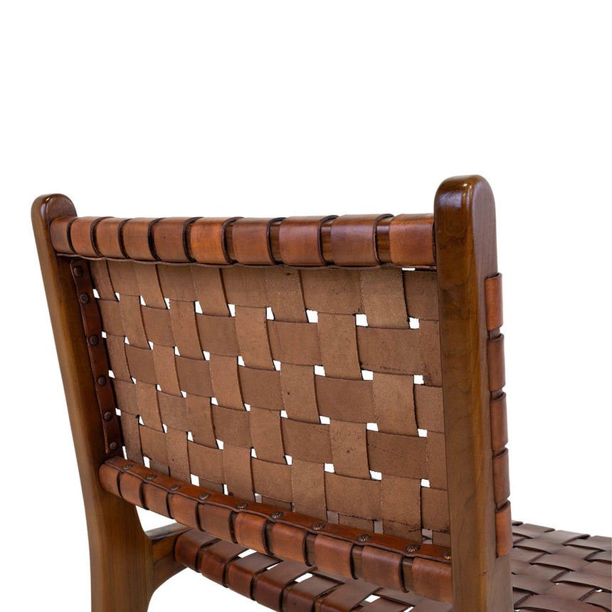 2 x Perugia Brown Leather Dining Chair-6