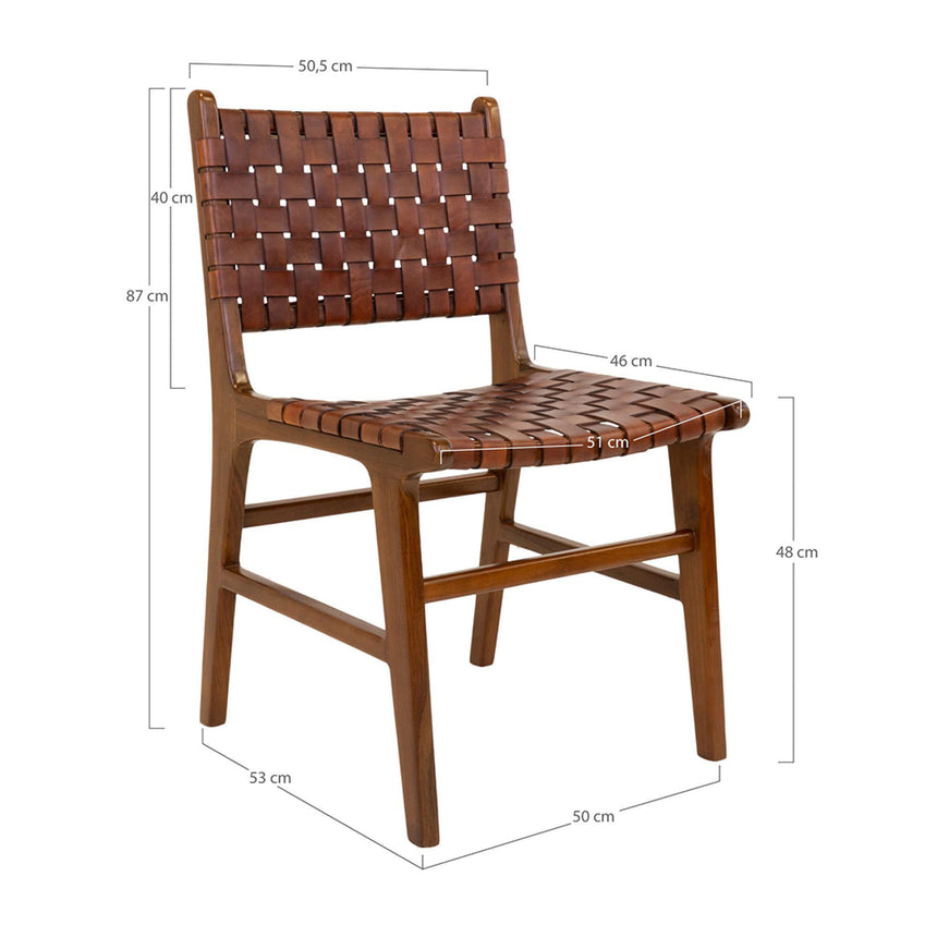 2 x Perugia Brown Leather Dining Chair-8